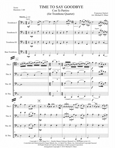 Time To Say Goodbye (arr. Michael O. Shaw)