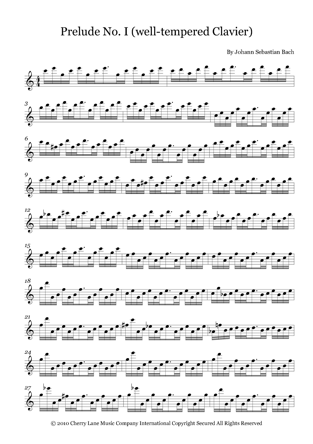 Prelude No. I (well-tempered Clavier) (arr. Fernanda Moura)