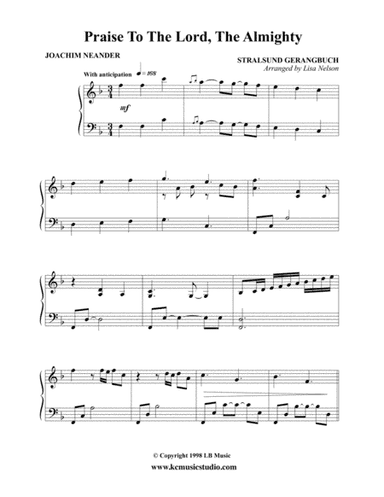 Praise to the Lord, The Almighty - Piano Solo - Advanced (arr. Lisa Nelson)