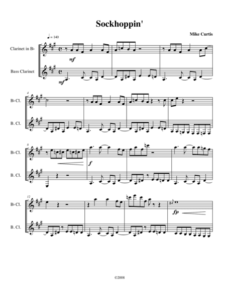 Sockhoppin' for Clarinet and Bass Clarinet