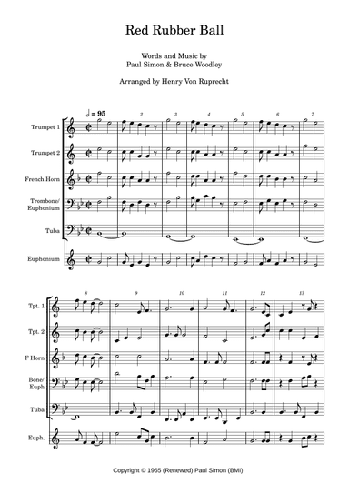 Red Rubber Ball (arr. Henry Von Ruprecht)
