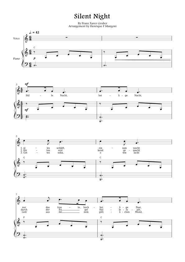 Stille Nacht (german lyrics) (arr. Henrique F Mangoni)