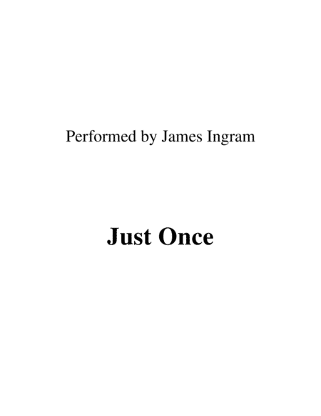 Just Once (arr. Ronn M)