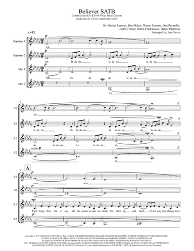 Believer (arr. Jane Berry)