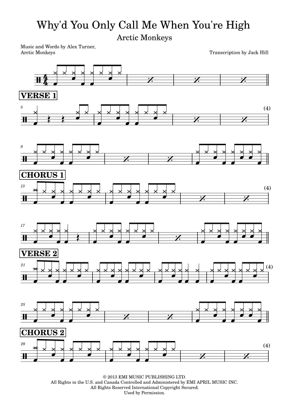 Why D'you Only Call Me When You're High? (arr. Jack Hill)