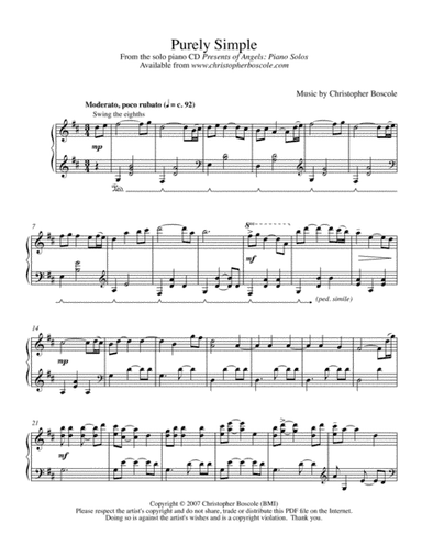 Purely Simple Piano Solo by Christopher Boscole