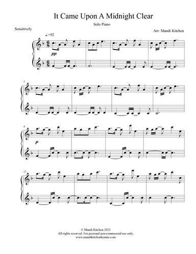 It Came Upon A Midnight Clear (arr. Mandi Kitchen)