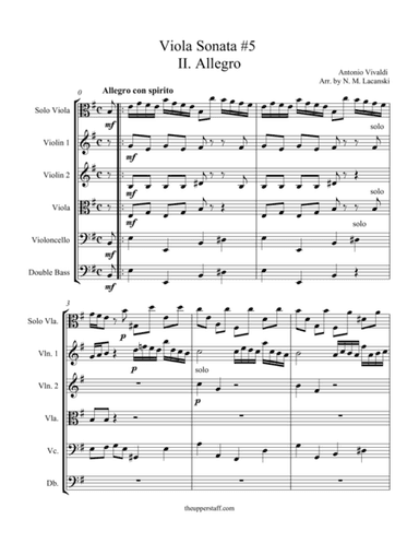 Sonata RV40 Movement II (arr. Nick Lacanski)