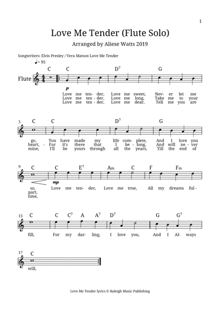 Love Me Tender (arr. Aliese Watts)