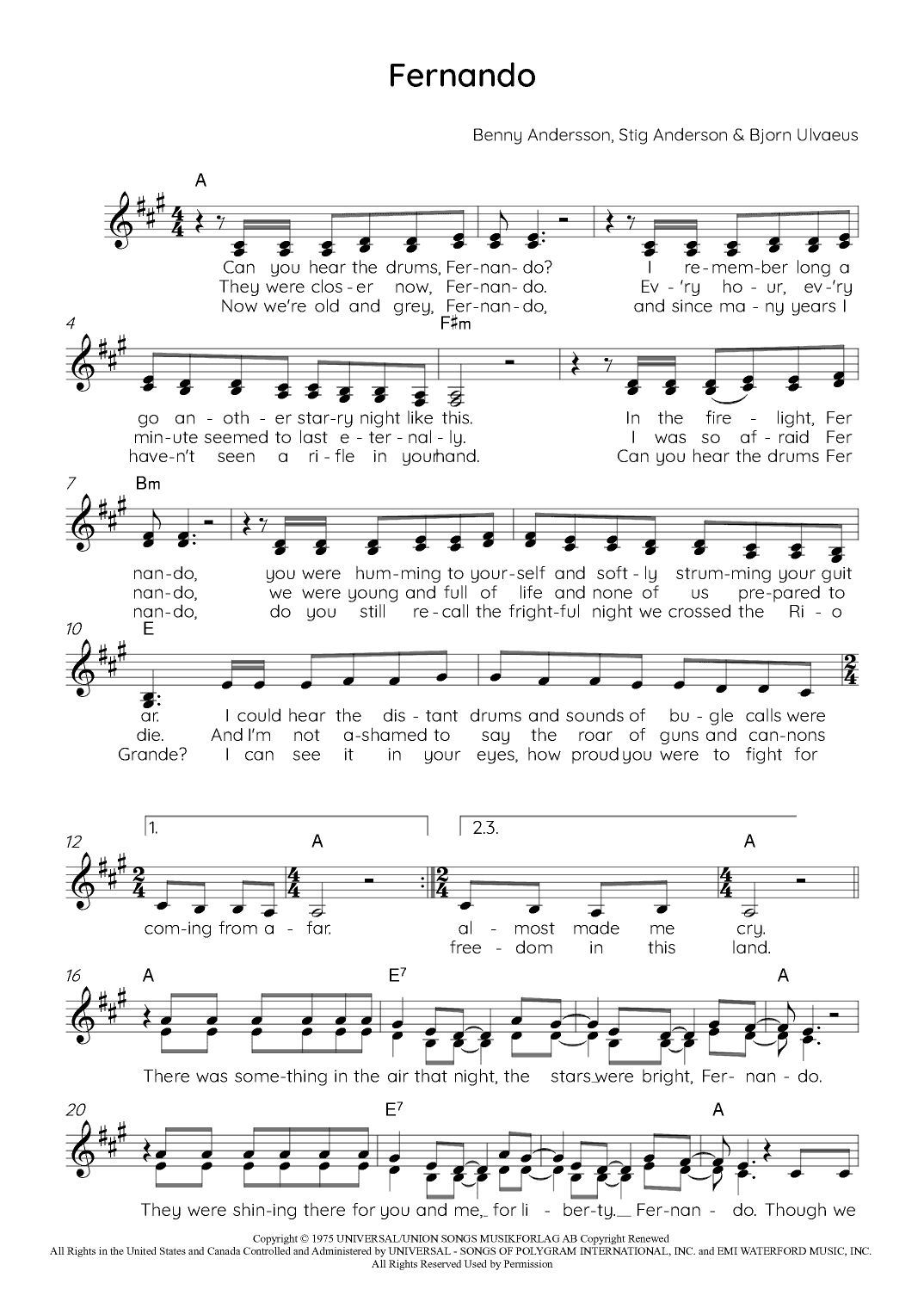 Fernando (arr. Vicky Jacobs)