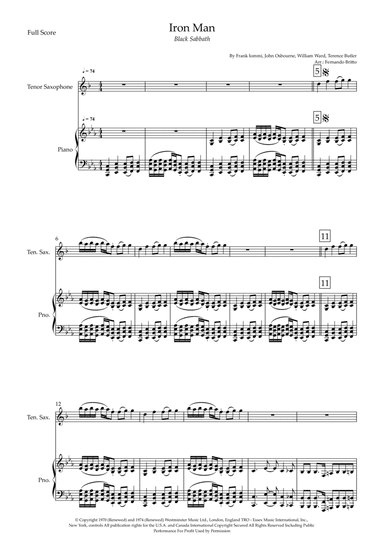 Iron Man (arr. Fernando Britto)