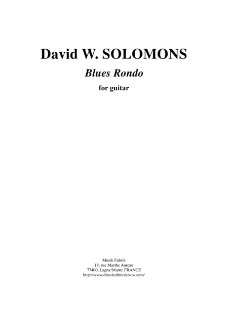 David Warin Solomons:  Blues Rondo for solo guitar