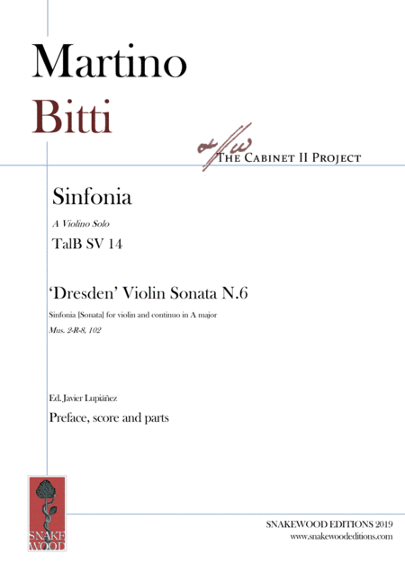Martino Bitti. Dresden sonata N.6 in A major (arr. Sneakwood Editions)