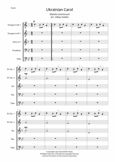 Ukrainian Carol - Brass Quintet (arr. Wilian Dolfini)
