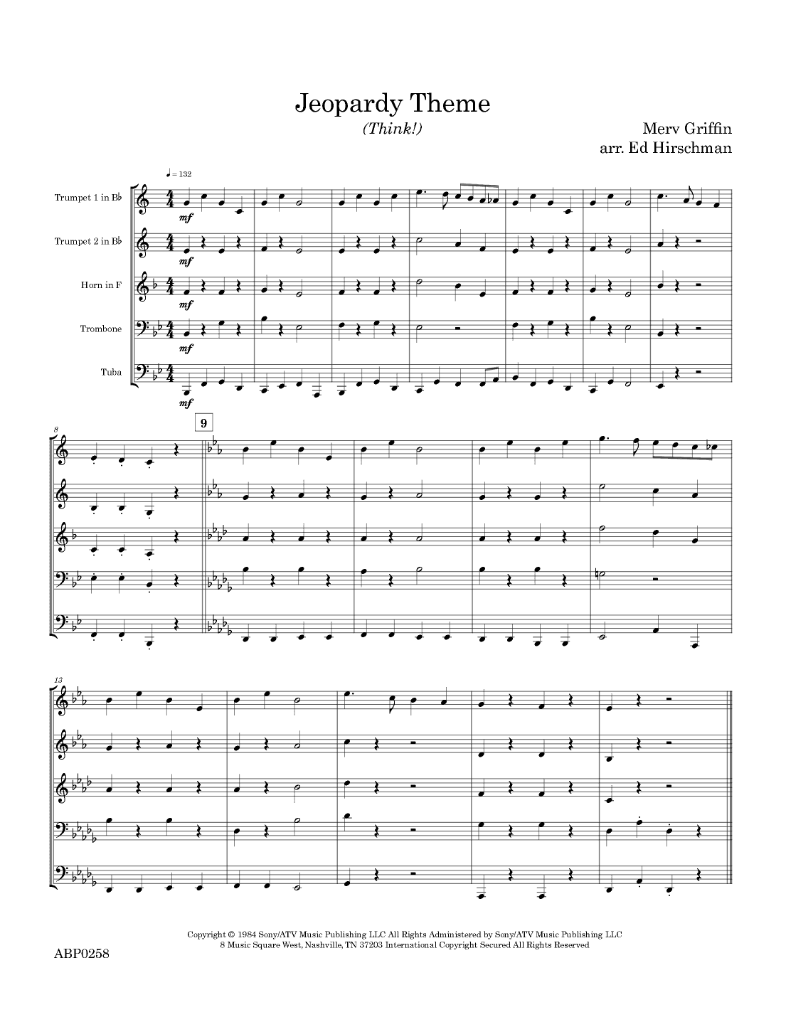 Jeopardy Theme (arr. Ed Hirschman)