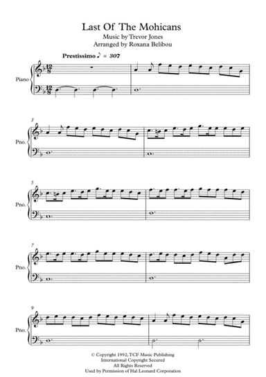 Last Of The Mohicans (main Theme) (arr. Roxana Belibou)