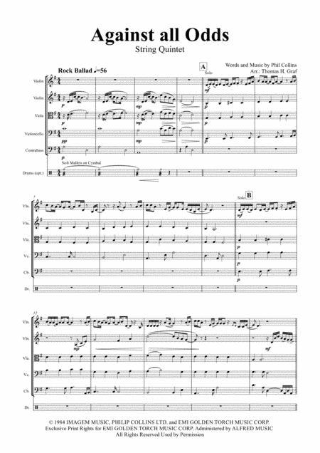 Against All Odds (take A Look At Me Now) (arr. Thomas H. Graf)