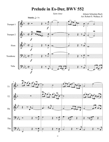 Bach's Prelude and Fugue in E-Flat, BWV 552 (arr. Robert S. Wallace, II)