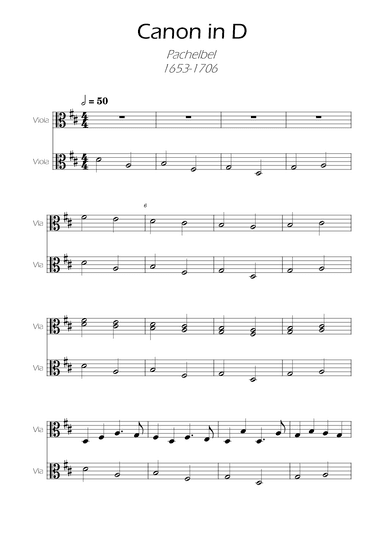 Canon in D Easy Viola Duet (arr. Ygor Nunes)