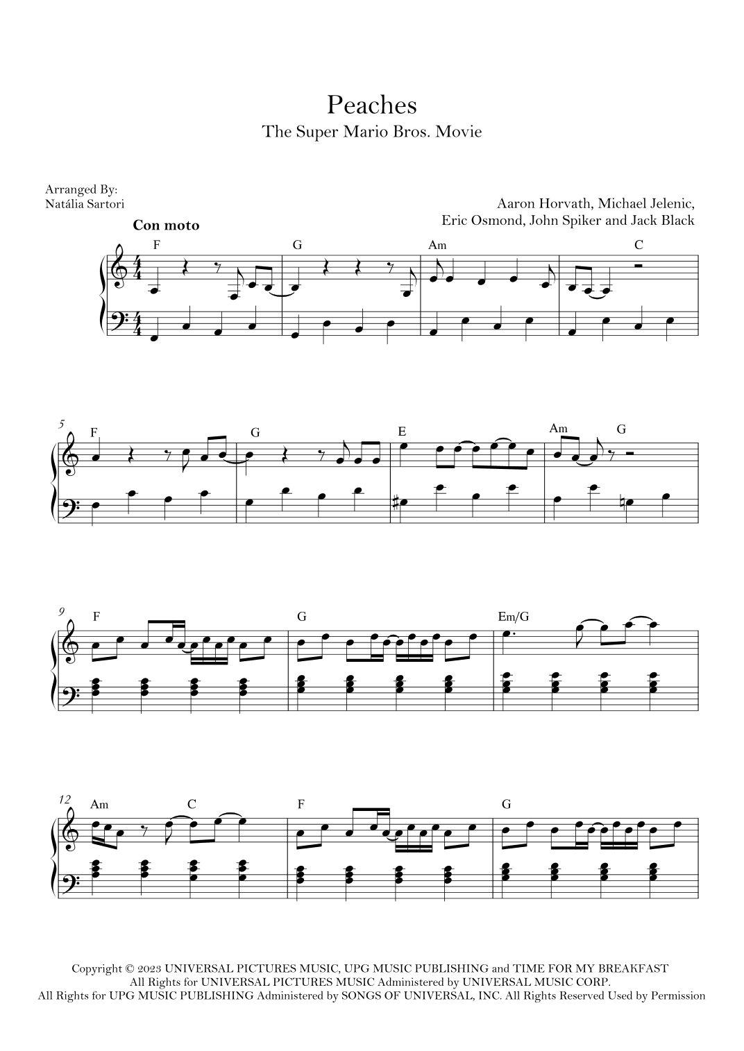 Peaches (arr. Natalia Sartori)