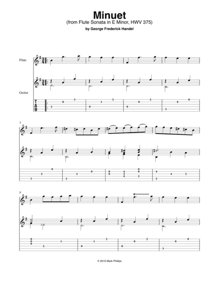 "Minuet" from Flute Sonata in E Minor, HWV 375 (arr. Mark Phillips)