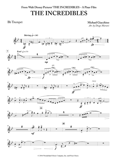 The Incredibles (main Theme) (arr. Diego Marani)