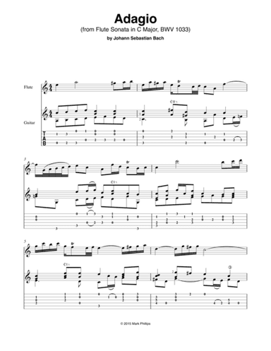 "Adagio" from Flute Sonata in C Major, BWV 1033 (arr. Mark Phillips)