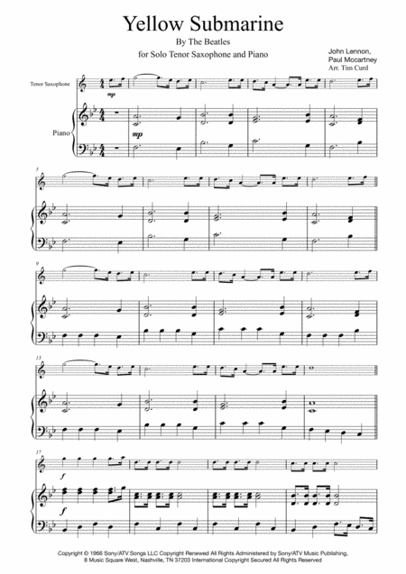 Yellow Submarine (arr. Tim Curd)