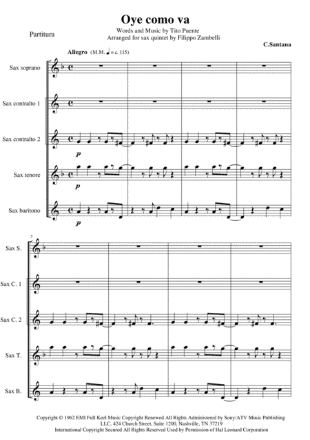 Oye Como Va (arr. Filippo Zambelli)