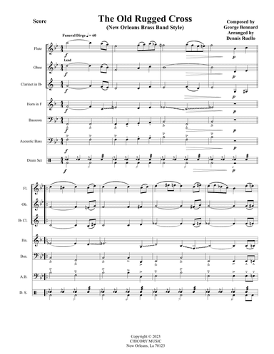 The Old Rugged Cross - In the New Orleans Brass Band Style for Woodwind Quintet - Intermediate (arr. Dennis Ruello)