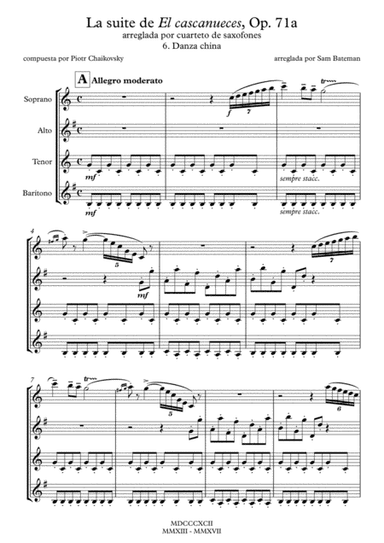 La suite de El cascanueces - 6. Danza china (arr. Sam Bateman)