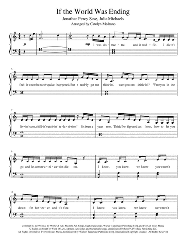 If The World Was Ending (arr. Carolyn Medrano)