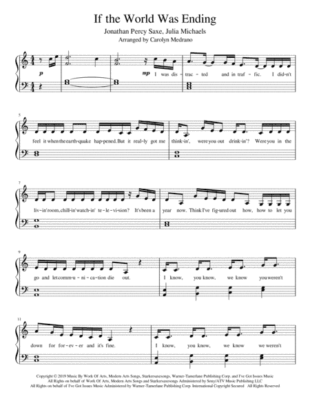 If The World Was Ending (arr. Carolyn Medrano)