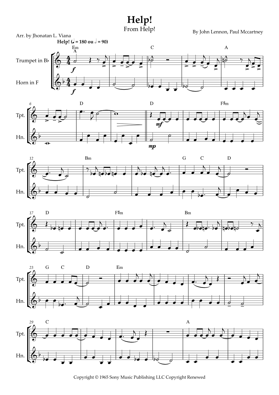 Help! (arr. Jhonatan Lucio Viana)