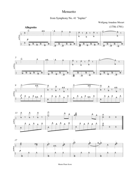 Mozart - Menuetto from Symphony No. 41 "Jupiter" (Easy piano) (arr. MPS)