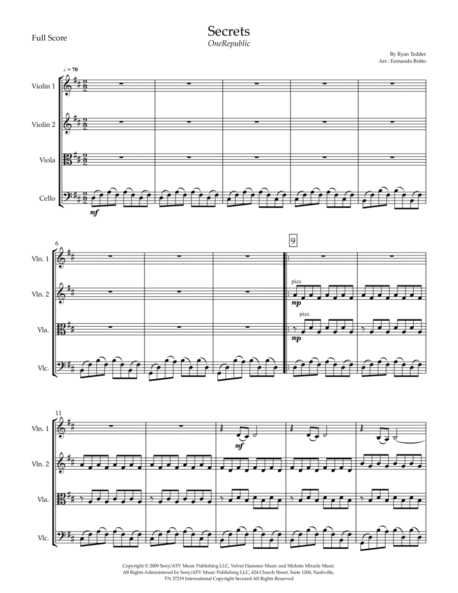 Secrets (arr. Fernando Britto)