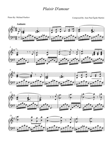 Plaisir D'Amour (arr. Michael Pasikov)