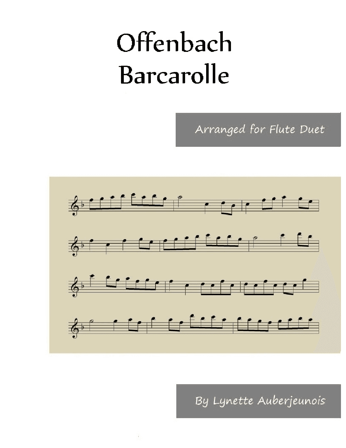 Barcarolle - Flute Duet (arr. Lynette Auberjeunois)