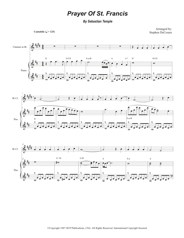 Make Me A Channel Of Your Peace (prayer Of St. Francis) (arr. Stephen DeCesare)
