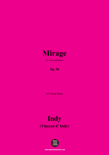 V. d' Indy-Mirage,Op.56,in f sharp Major (arr. OSM Press)