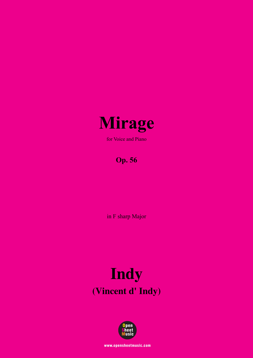 V. d' Indy-Mirage,Op.56,in f sharp Major (arr. OSM Press)