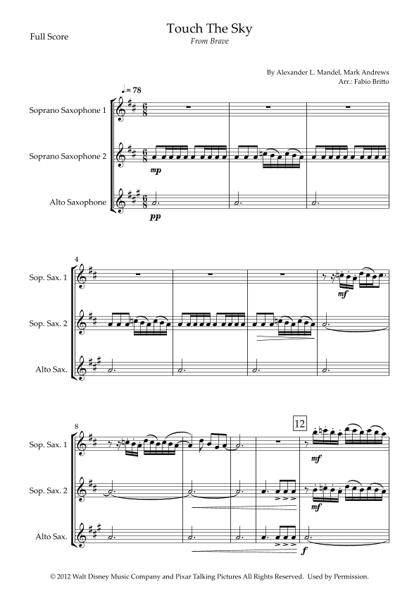 Touch The Sky (arr. Fabio Britto)