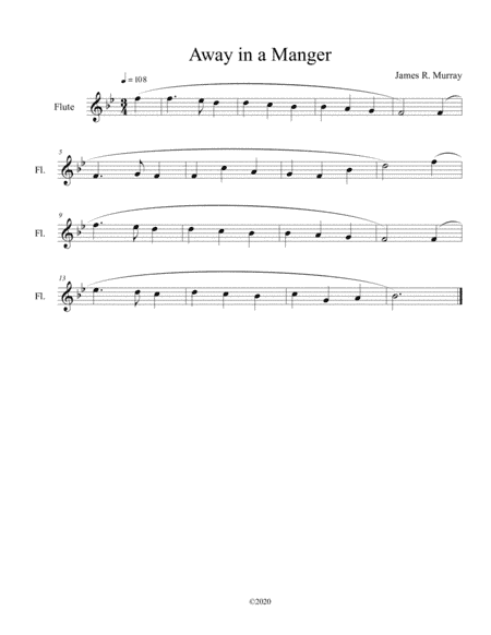 Away in a Manger for solo flute (arr. B C Dockery)