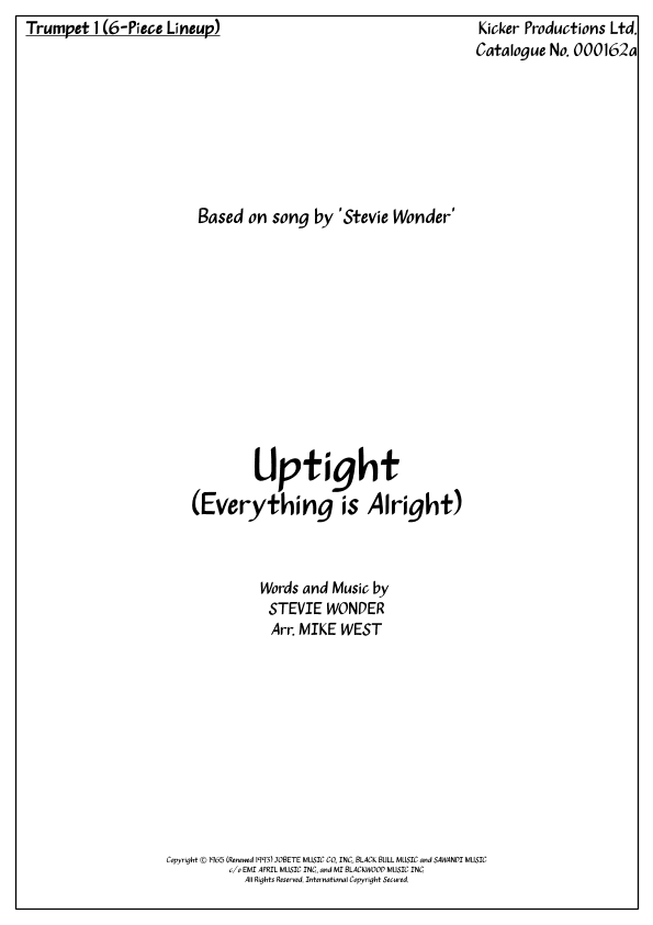 Uptight (everything's Alright) (arr. Michael Storeton-West)