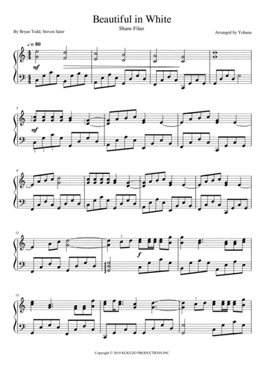Beautiful In White (arr. Yohana)