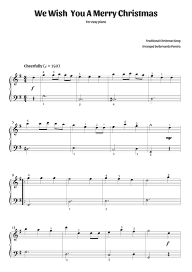 We Wish You A Merry Christmas (easy piano) (arr. Bernardo Pereira)