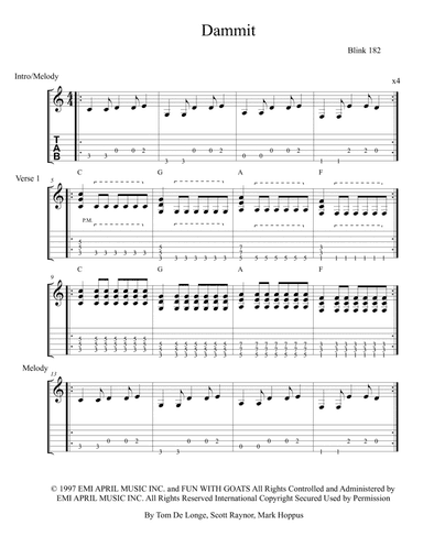 Dammit (arr. The Real Boss Hos Publishing)