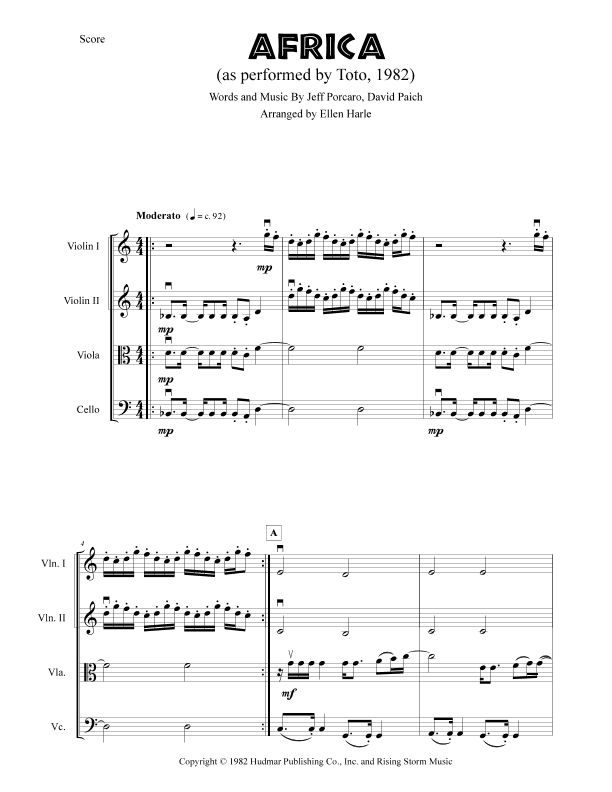 Africa (arr. Ellen Harle)
