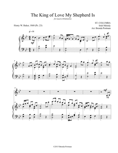 The King of Love My Shepherd Is (ST. COLUMBA), Low/Medium Voice, arr. Brenda Portman (arr. Brenda Portman)