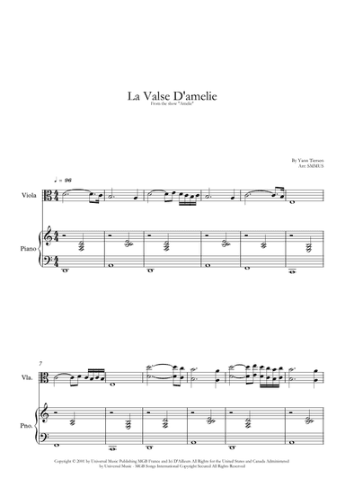 La Valse D'amelie (arr. SMMUS)